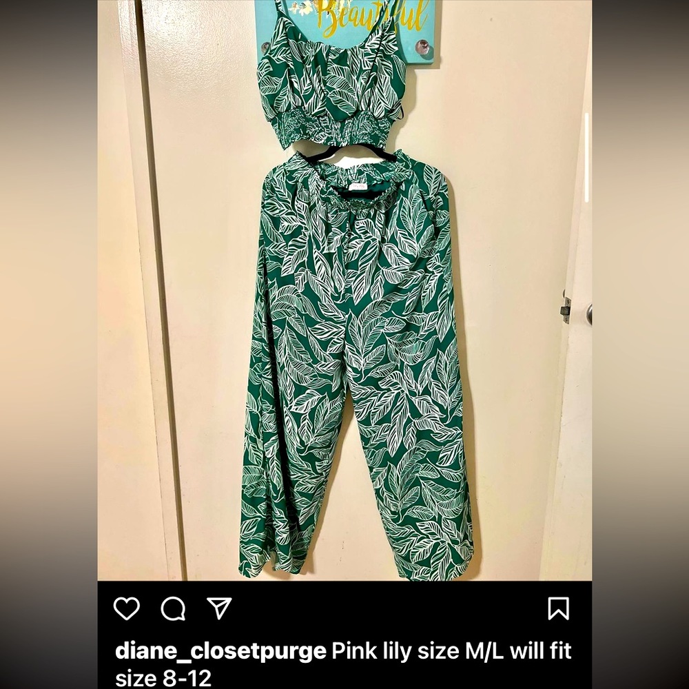 Pink lily size M/L 2 piece set